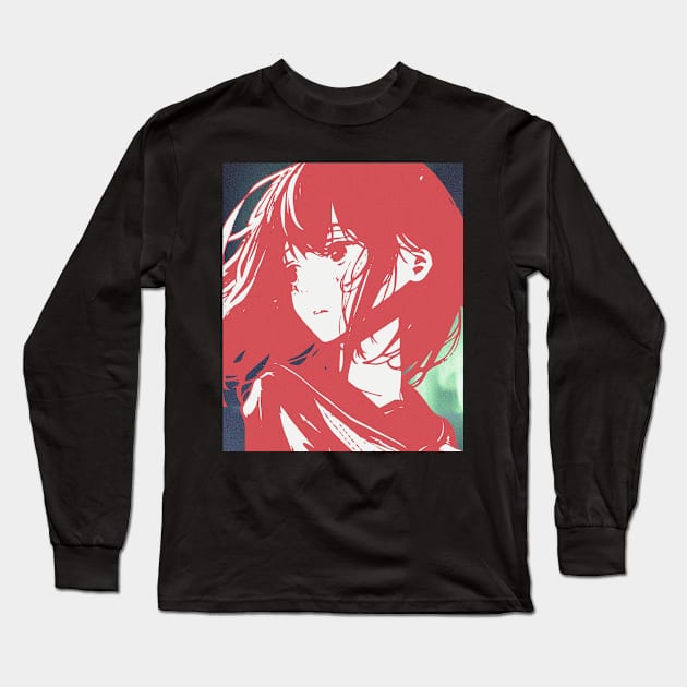 Anime Girl Long Sleeve T-Shirt by little osaka shop